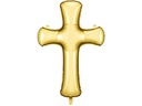 Partydeco Folienballon Kreuz Gold, 103.5 x 74.5 cm