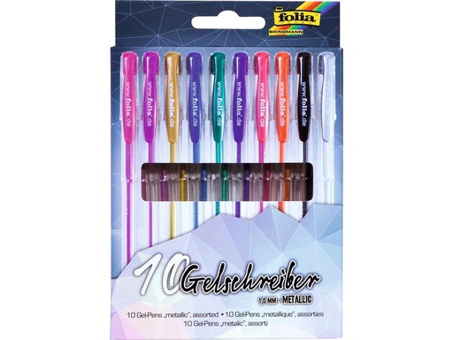 [90055313 599694] Folia Gelschreiber Black Style Metallic 10 Stifte