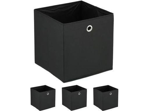 [90352240 1703151] relaxdays Aufbewahrungsbox 4er Set Schwarz