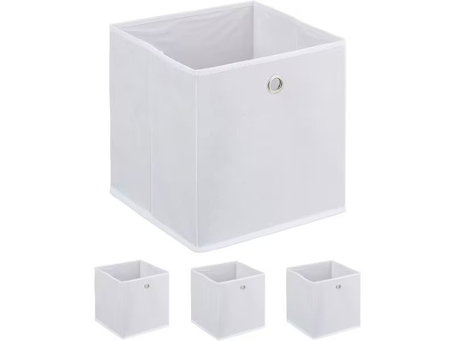 [90352253 1703150] relaxdays Aufbewahrungsbox 4er Set Weiss