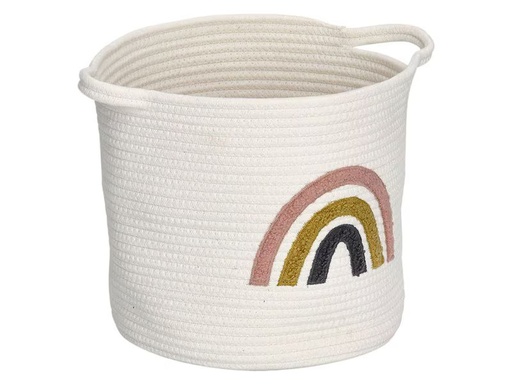 [90352442 1705170] Zeller Present Spielzeugkorb Rainbow Weiss 35 x 28 cm
