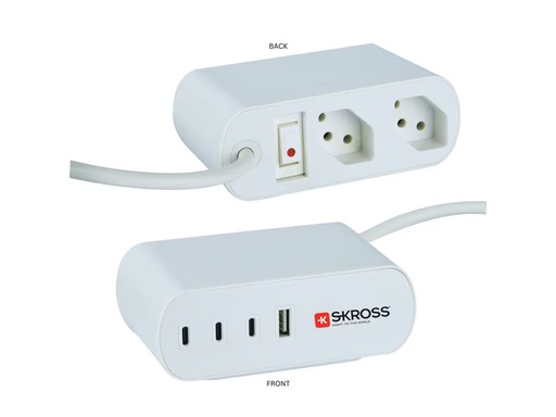 [90352593 1713068] SKROSS Steckdosenleiste Home Station 2xT13, 3xUSB-C, 1xUSB-A, 3 m