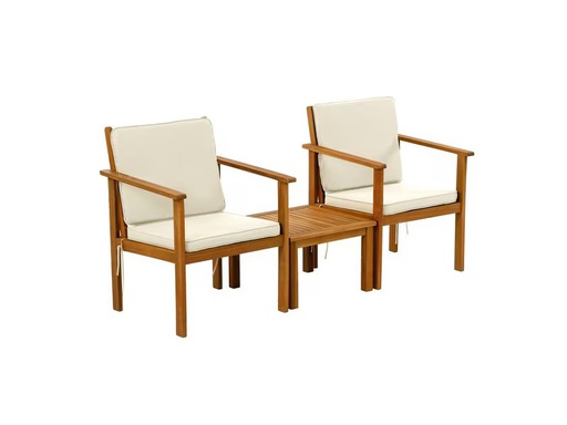 [90352722 1604630] COCON Loungeset Vevey, Braun/Weiss, 2 Sitzplätze