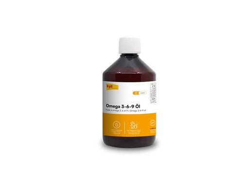 [90352763 1713300] kyli Hunde-Nahrungsergänzung Omega 3-6-9 Öl, 500 ml