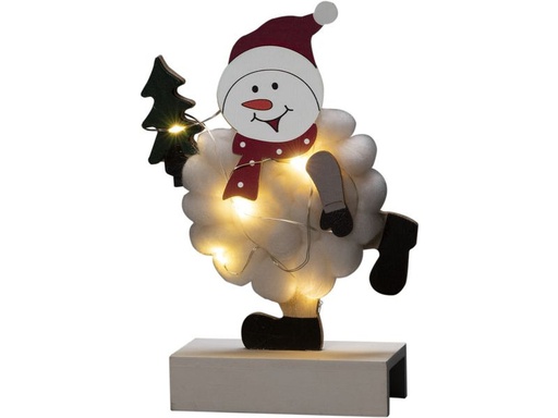 [90353078 1685301] Konstsmide LED-Figur Schneemann, Holz &amp; Baumwolle, 6 LED