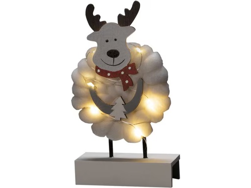 [90353141 1685299] Konstsmide LED-Figur Elch, Holz &amp; Baumwolle, 6 LED
