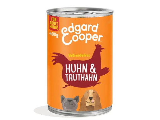 [90353443 1718012] Edgard &amp; Cooper Nassfutter Adult Huhn + Truthahn, 6 x 400 g