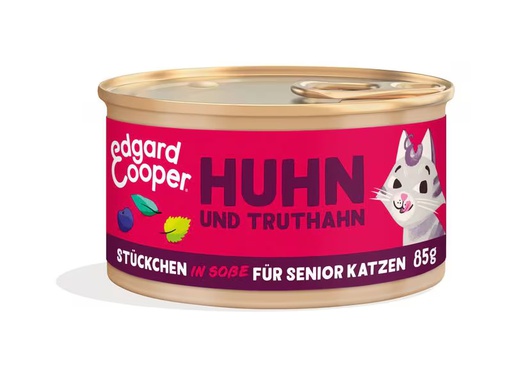[90353544 1718039] Edgard &amp; Cooper Nassfutter Senior Truthahn &amp; Huhn, 18 x 85g