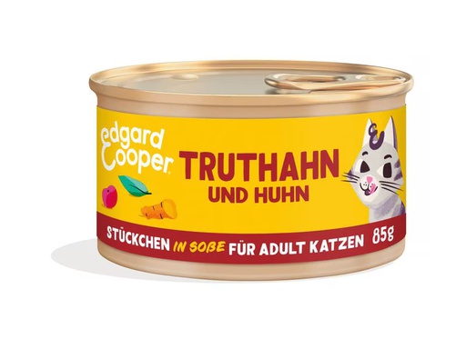 [90353652 1718035] Edgard &amp; Cooper Nassfutter Adult Truthahn &amp; Huhn, 18 x 85g