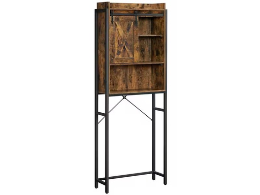 [90353791 1718840] VASAGLE mit Schrank 64 x 24 x 171 cm, Braun/Schwarz