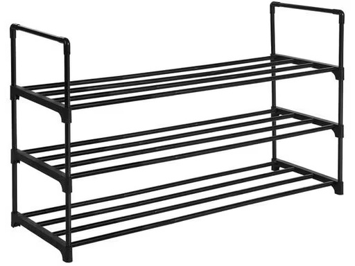 [90353793 1718834] Songmics Schuhregal mit 3 Ablagen 92 x 30.5 x 55 cm, Schwarz
