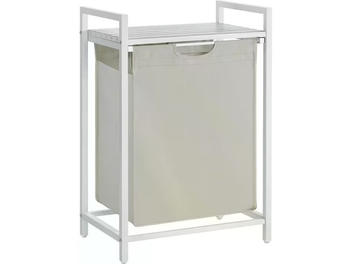[90354035 1718844] VASAGLE Wäschekorb  mit Ablage 65 l, Weiss