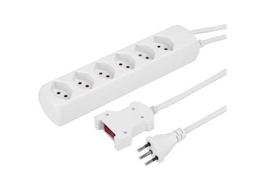 [90354271 1733348] STEFFEN Steckdosenleiste POWER EASY 6xT13 mit Kabelschalter Weiss