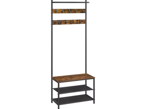 [90354435 1718841] VASAGLE Garderobenständer 32.2 x 64 x 180 cm, Braun/Schwarz