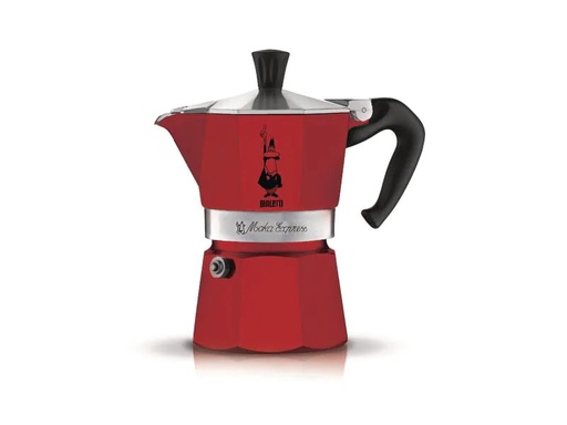 [90055734 553891] Bialetti Espressokocher Moka Express 3 Tassen, Rot