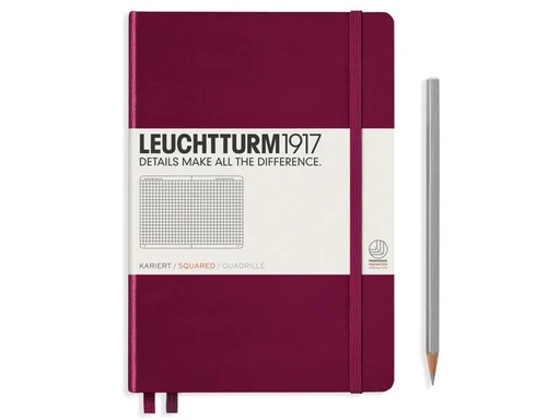 [90055751 1149950] Leuchtturm Notizbuch Medium A5, Kariert, 2-teilig, Port Rot