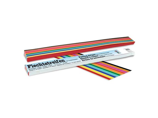 [90055778 837574] URSUS Bastelpapier Flechtstreifen 1 x 50 cm, 200 Stück, Mehrfarbig