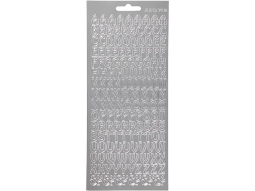 [90055780 796165] Creativ Company Metallic Sticker 10 cm x 23 cm Buchstaben, Silber, 1 Blatt