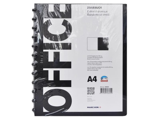 [90055852 879885] Office Sichtbuch A4 30 Taschen, Schwarz