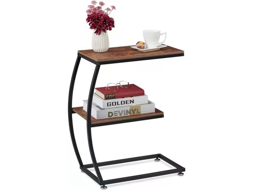 [90358909 1720790] relaxdays Beistelltisch Industrial 47.5 cm x 57.5 cm, Braun/Schwarz