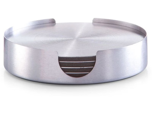 [90358937 1736180] Zeller Present Glasuntersetzer 7-teilig, Edelstahl
