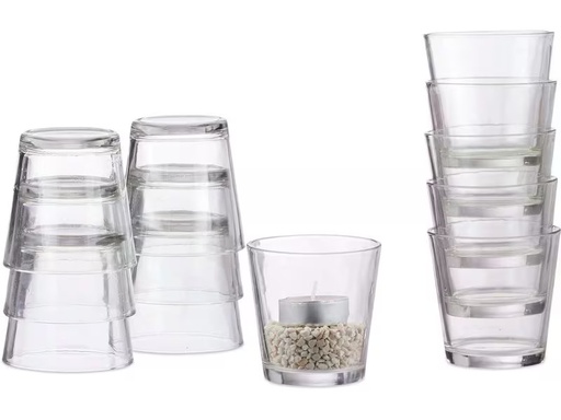 [90359654 1720782] relaxdays Teelichthalter 12 Stück, Transparent