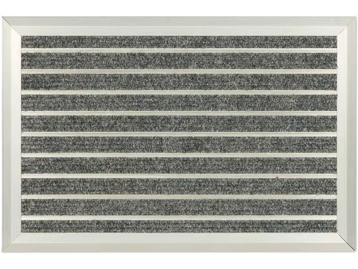 [90360013 1720768] relaxdays Fussmatte Aluminium 40 cm x 60 cm, Grau/Silber