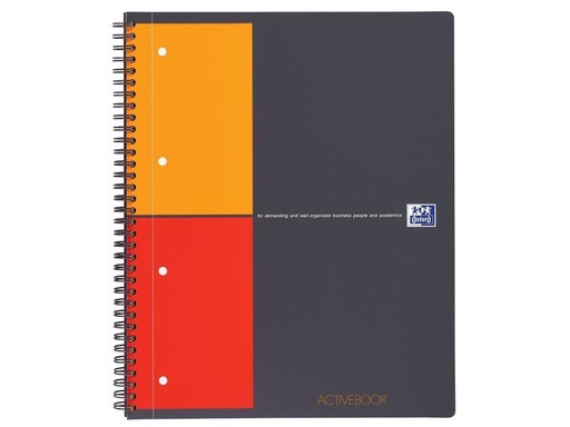 [90056280 1108949] Oxford Notizheft International Activebook, A4 +, Kariert, Grau