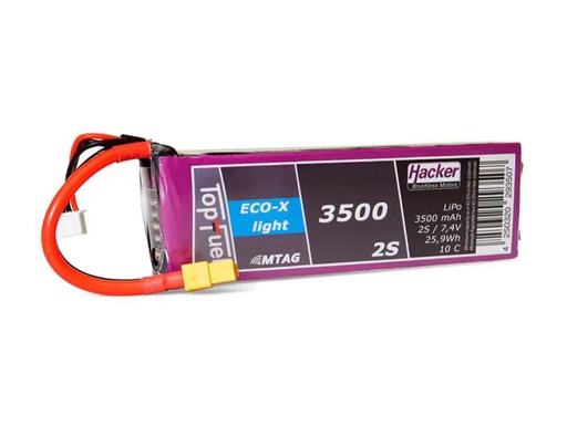 [90056389 1017068] Hacker RC-Akku LiPo 3500 mAh 7.4 V 10C Topfuel ECO-X-Light MTAG