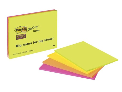 [90056450 85370] Post-it Notizzettel Post-it Super Sticky 14,9 x 20 cm Farbig