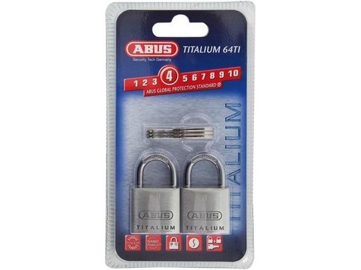 [90056573 1169235] Abus Vorhängeschloss 64TI/20 Twins 2 Stück