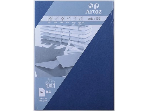 [90056704 1212336] Artoz Schreibpapier 1001 A4 100 g/m² 5 Blatt, Classic Blue