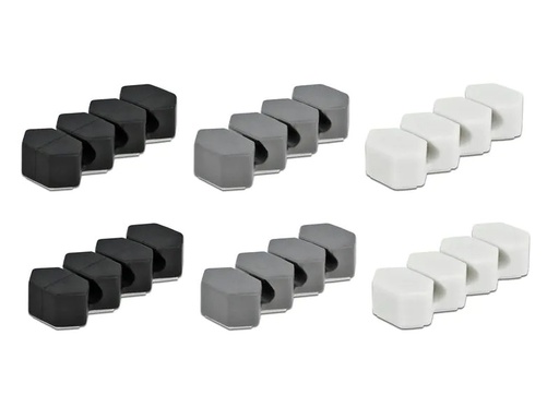 [90056881 1195272] Delock Kabelhalter wabenförmig Set, mit 3 Durchführungen 6 Stück