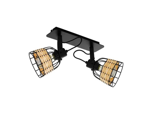 [90057040 1100804] EGLO Leuchten Deckenleuchte ANWICK 1 2x E27 Schwarz/Natur