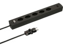 Max Hauri Steckdosenleiste SafetyLine 5x T13 mit USB A, schwarz