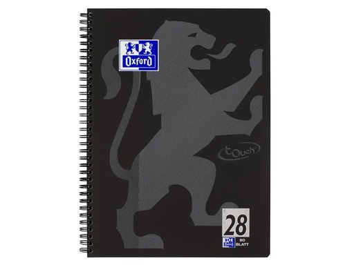 [90057176 1108924] Oxford Notizheft Touch Collegeblock L28, A4 +, Kariert, Schwarz