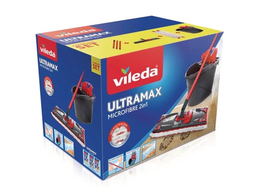 [90057341 1039060] Vileda Flachwischer UltraMax 2 in 1 Komplett Set