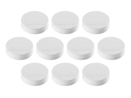 [90057364 1072973] Magnetoplan Haftmagnet Ergo Medium Ø 3 cm Weiss, 10 Stück