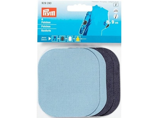 [90057422 1088191] Prym Applikation Patches Jeans, 9 x 8 cm, aufbügelbar