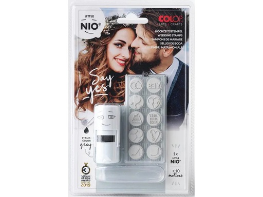[90057736 1142360] Colop Nio Stempelset Little Nio Set Hochzeit, 10-teilig