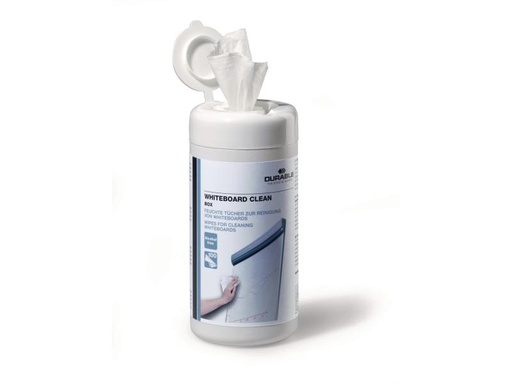 [90058077 991045] DURABLE Bildschirmreinigungstücher Whiteboard Box 100 Stück
