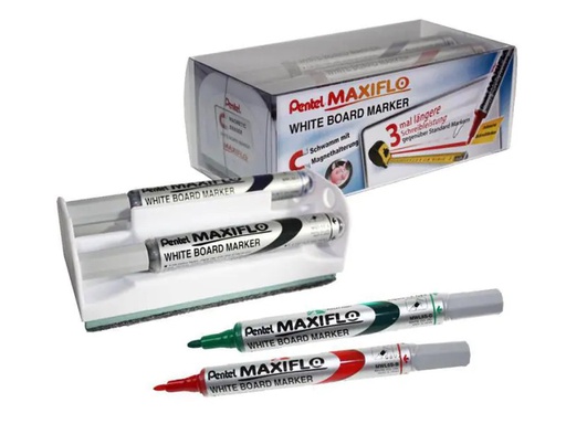[90058158 709986] pentel Whiteboard-Marker Maxfilo Slim Blau/Grün/Rot/Schwarz