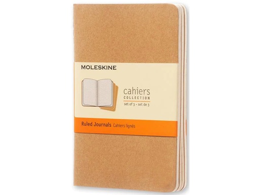 [90058339 1079167] Moleskine Notizbuch A6 Liniert, Hellbraun, 3-teilig