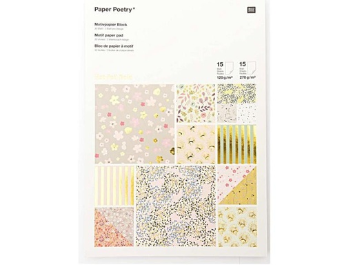 [90058364 984659] Rico Design Motivblock Paper Poetry Bouquet Sauvage 30 Blatt