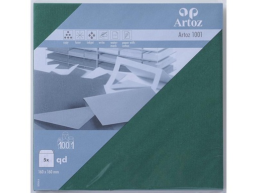 [90005827 1212404] Artoz Couvert 1001, 16 x 16 cm, 5 Stück, Racinggreen