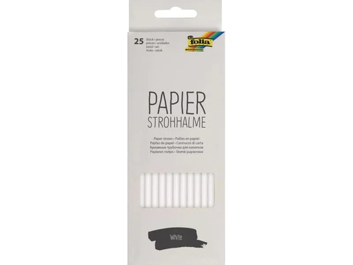 [90058927 1007069] Folia Strohhalm Papier, 25 Stück, Weiss