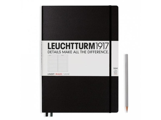 [90058963 678457] Leuchtturm Notizbuch Master Slim  A4, Liniert, Schwarz