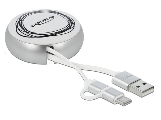 [90059076 1101741] Delock USB 2.0-Kabel USB A - Micro-USB B/USB C 0.92 m