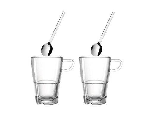 [90059157 558487] Leonardo Latte Macchiato Tasse Senso 350 ml, 2 Stück, Transparent