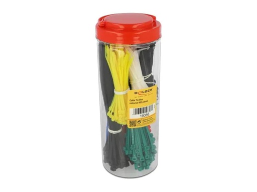 [90059210 1142258] Delock Kabelbinder Box 600 Stück, assortiert Mehrfarbig